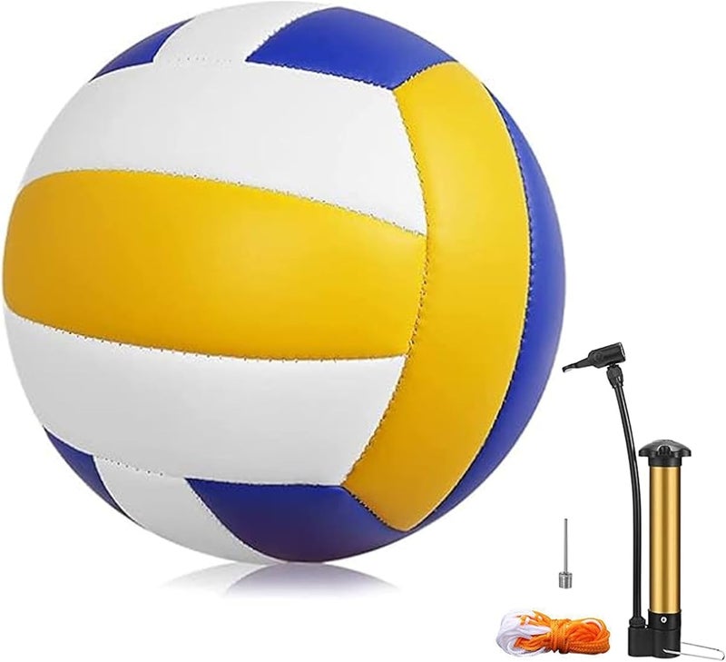 Magicorange Volleyball, 1 Pack Official Size 5 Volleyballs- PU Leather Indoor Outdoor Soft Touch Volleyballs for Beach Play, Game,Gym,Training -Includes Ball Pump - Image 1